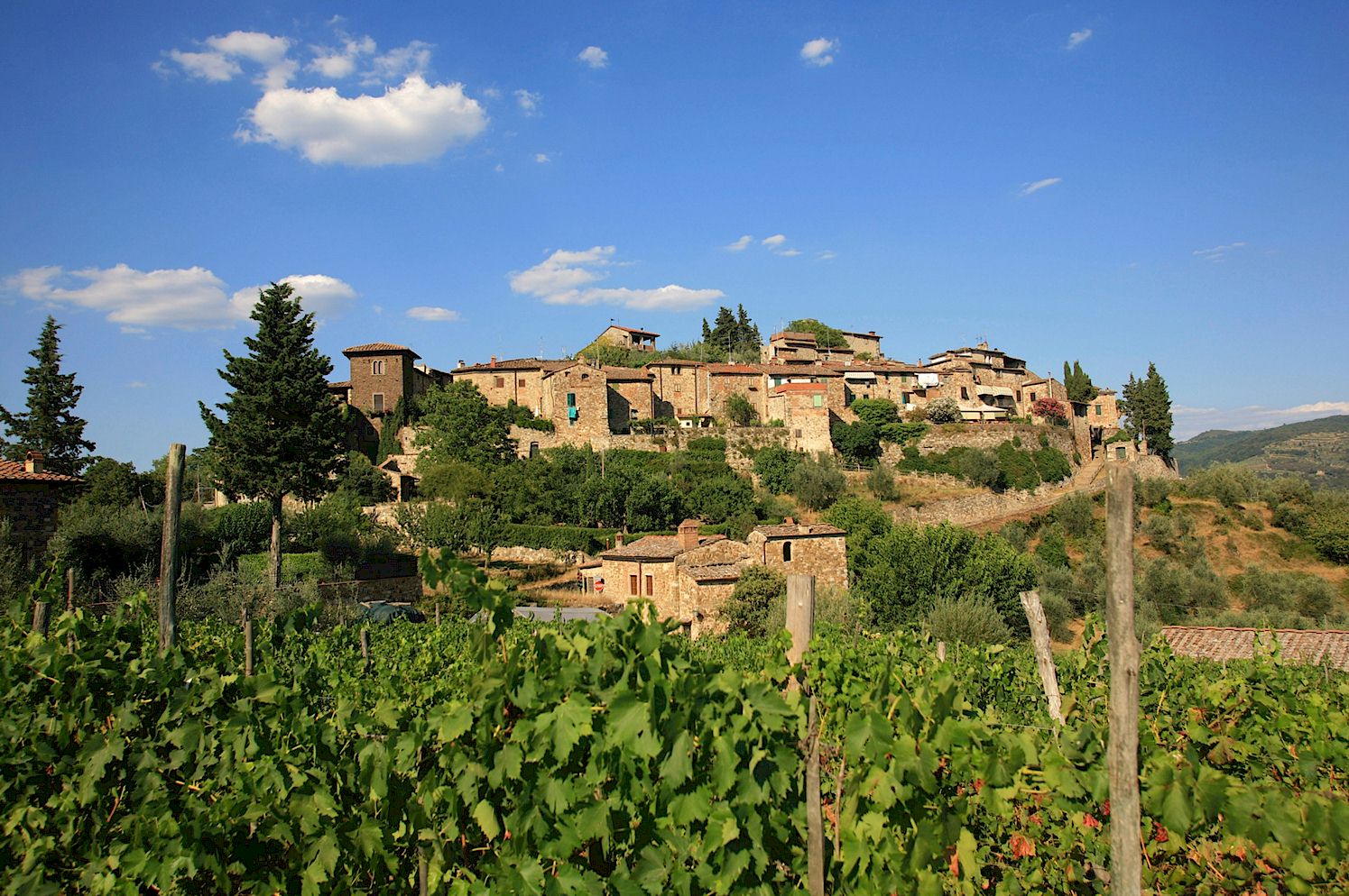 Castello di Montefioralle, a walled mediaeval hamlet near Greve in Chianti